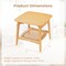 Wicker Sofa Side Table with Faux Rattan Storage Shelf-Natural